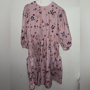 NWOT Tagd Christina Rohde Floral Girls Boho Puff Sleeve Dress